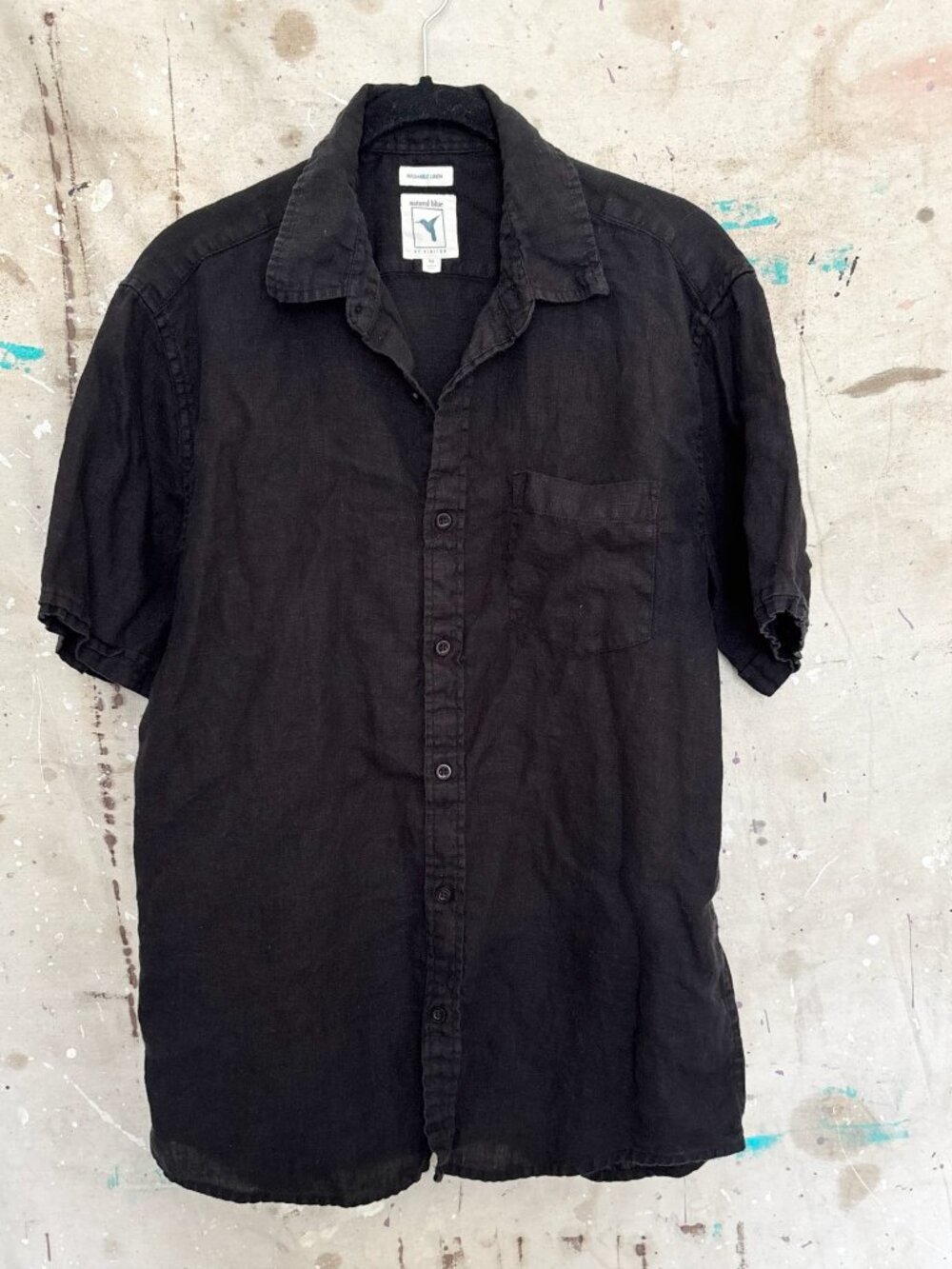 Natural Blue by Visitor Washable Linen Button Down